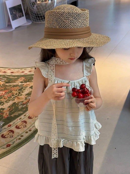 【100-160cm】Aライン フリル トップス