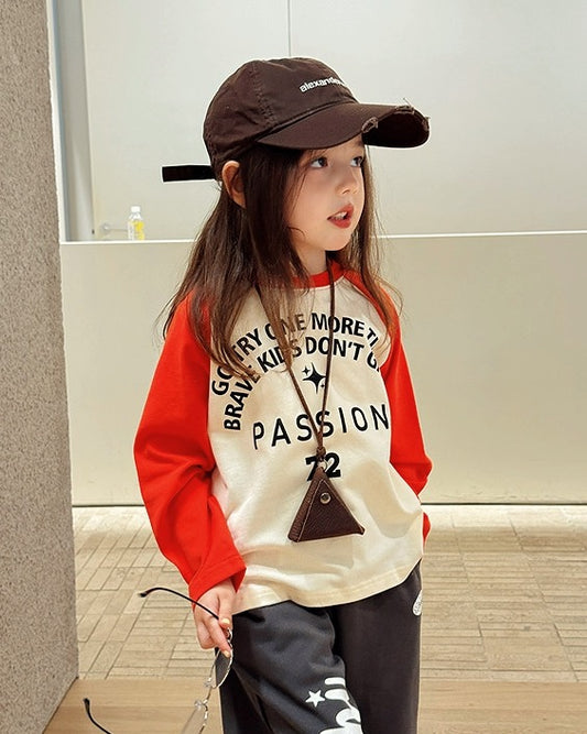 【100-160cm】ラグランロングスリーブTシャツ