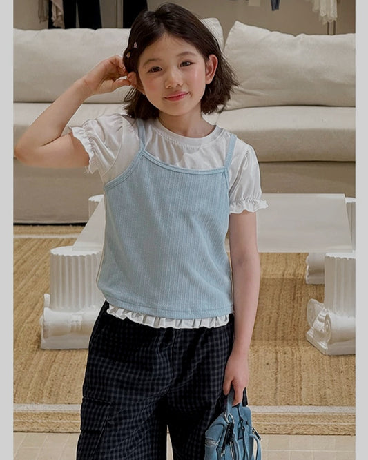 ひんやりタッチ フェイクレイヤードTシャツ|110-160cm