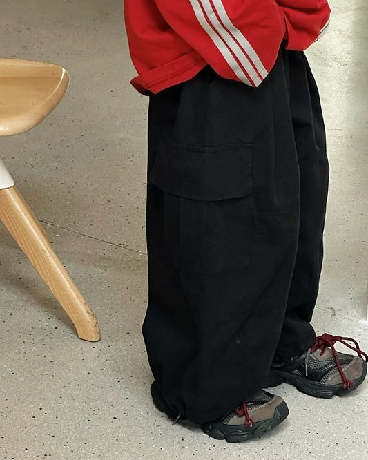 【110-160cm】ワイドカーゴパンツ