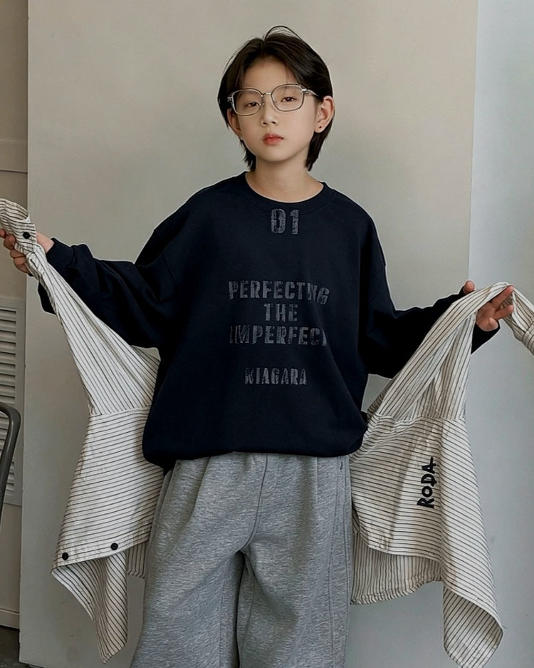シームライン ワイドスウェットパンツ|110-160cm