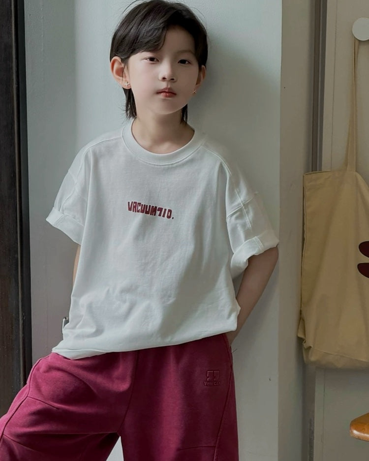 【110-160cm】バックプリント 半袖Tシャツ