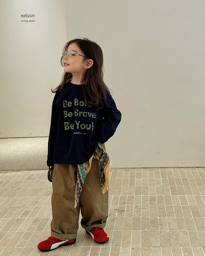 【100-160cm】プリントロングスリーブTシャツ