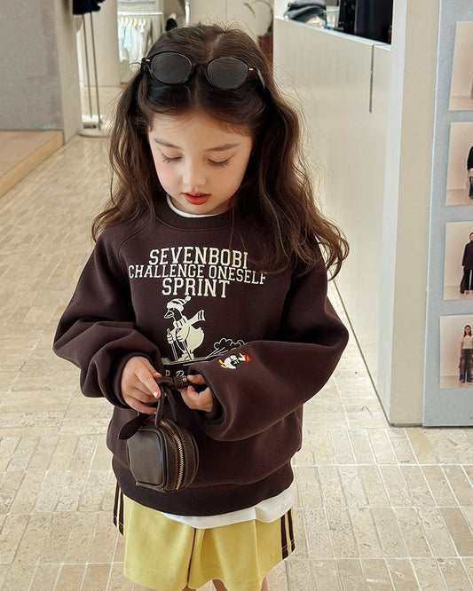 【100-160cm】ダック刺繍スェットプルオーバー