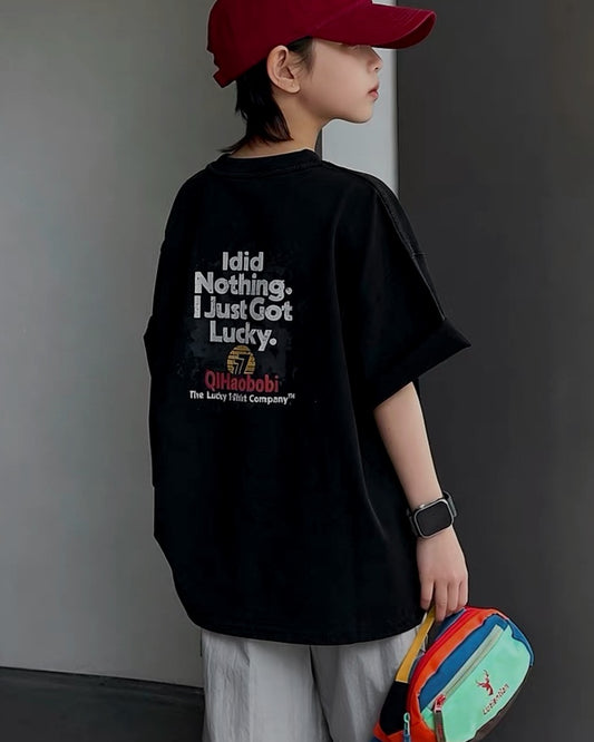 メッセージロゴ オーバーサイズTシャツ|110-160cm
