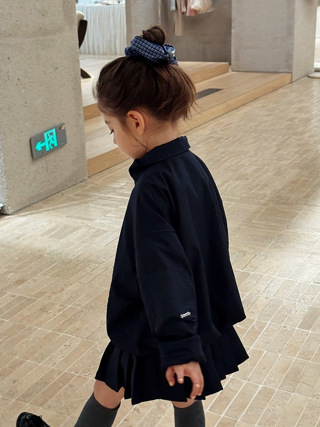 【100-160cm】フロントジップクロップドジャケット