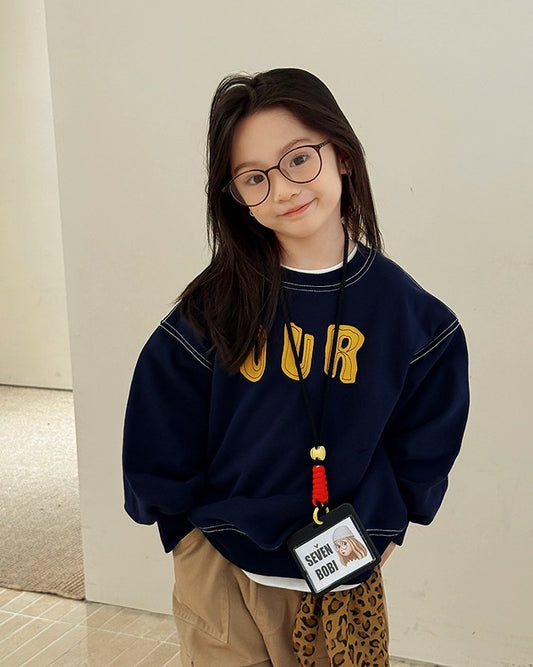 【100-160cm】ステッチスウェットプルオーバー