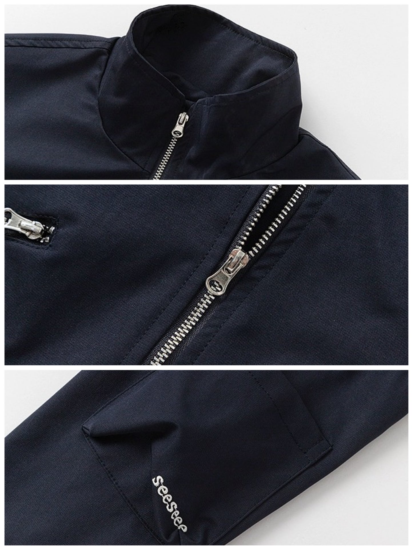 【100-160cm】フロントジップクロップドジャケット