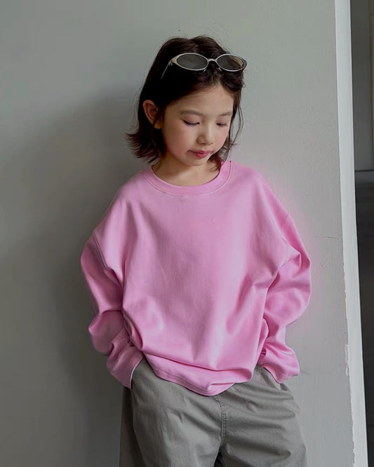 親子お揃い ソフトコットン 長袖Tシャツ 全3色|120-160cm