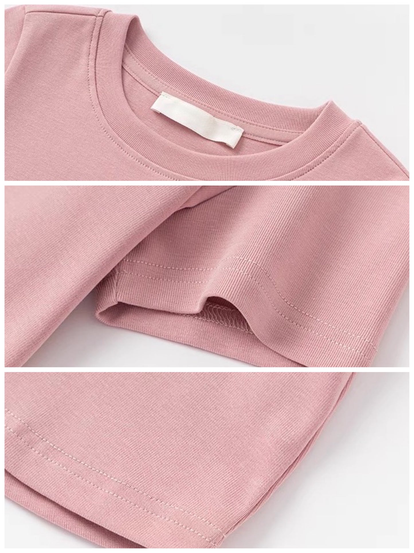 【100-160cm】ソリッド ベーシック Tシャツ