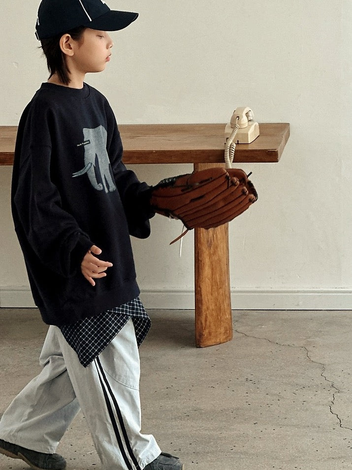 【110-160cm】Elephant スウェット プルオーバー
