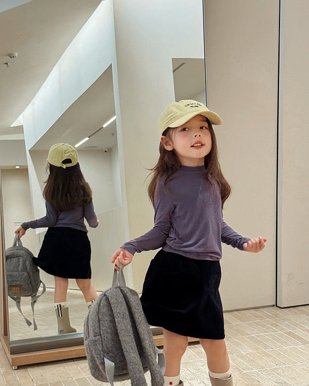 【100-160cm】ソリッドロングスリーブTシャツ
