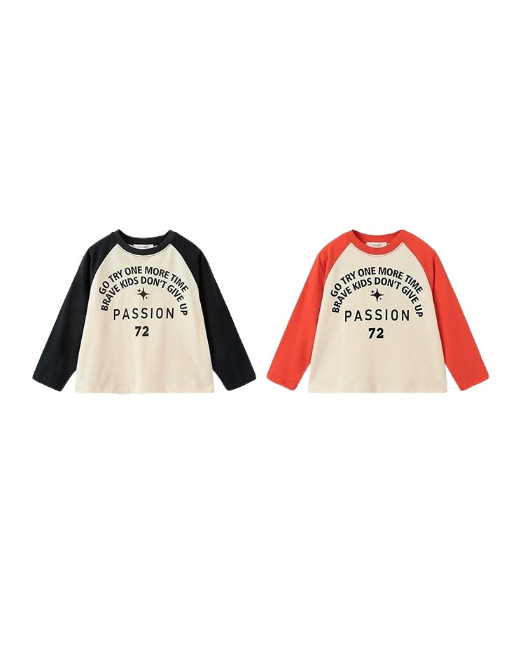 【100-160cm】ラグランロングスリーブTシャツ