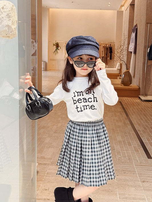 【100-160cm】チェックプリーツスカート