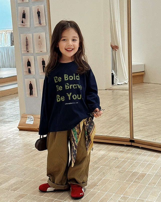 【100-160cm】プリントロングスリーブTシャツ