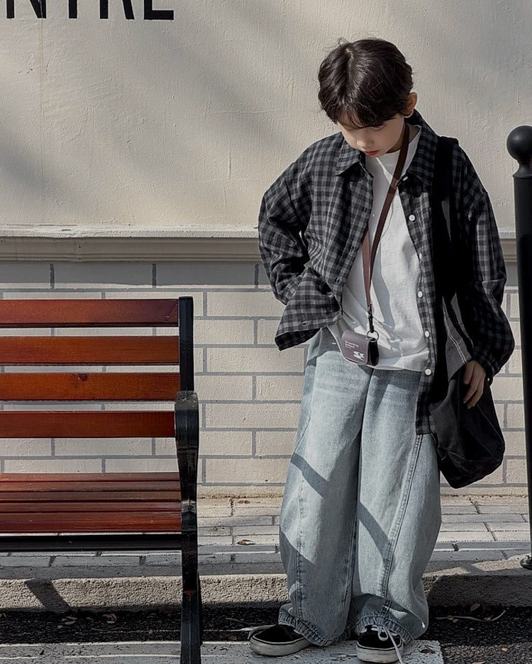 チェック オーバーサイズ シャツ | 110-160cm