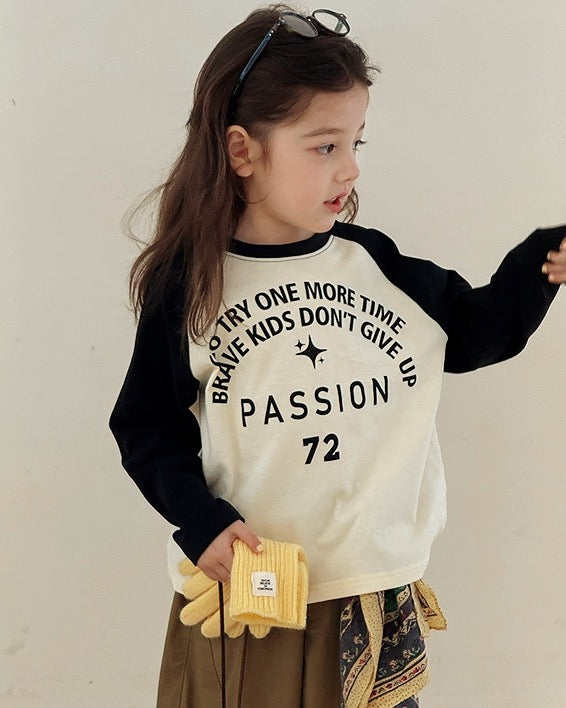 【100-160cm】ラグランロングスリーブTシャツ