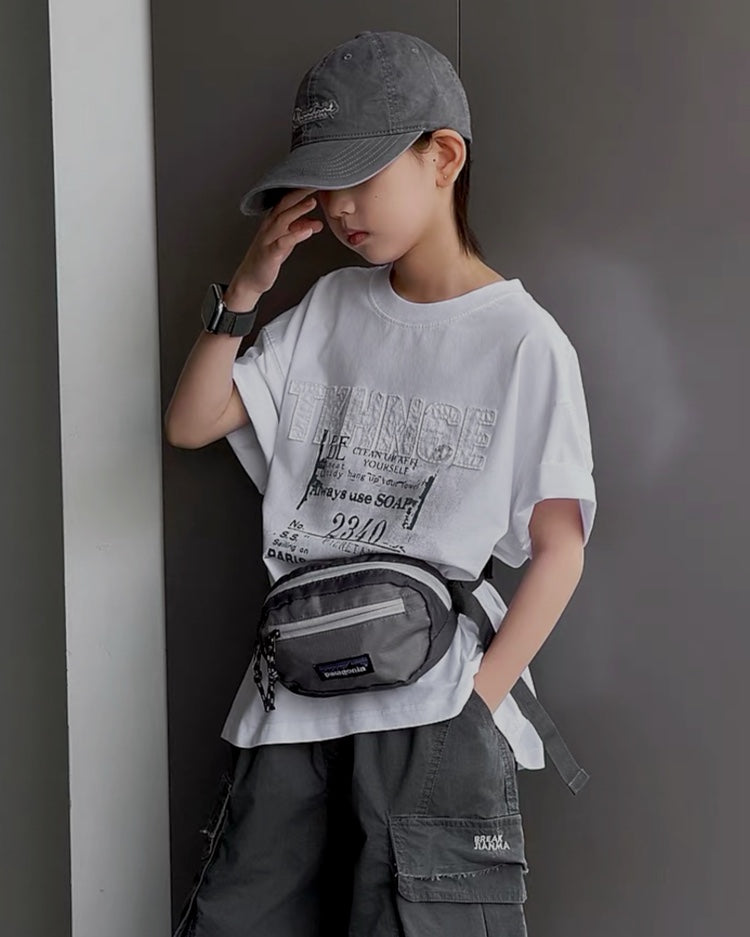 スタンプロゴ オーバーサイズTシャツ|110-160cm