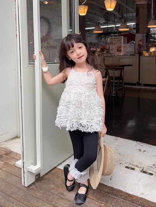 【100-160cm】フラワー フレア キャミ トップス