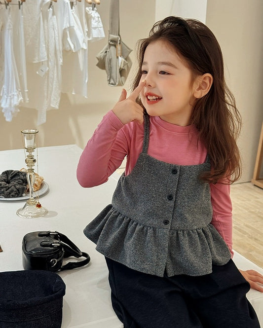 【100-160cm】ソリッドロングスリーブTシャツ