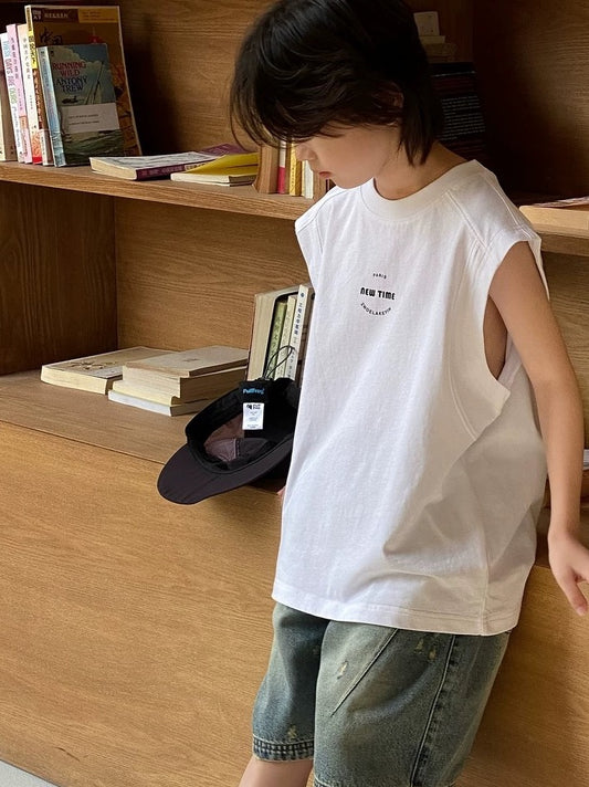 【110-160cm】ボックスシルエット フレンチスリーブ トップス