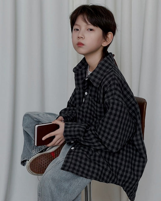 No. 7 Kids' Warehouse Boys' Long-Sleeve Shirt, Spring/Autumn 2026 Collection, New Autumn Handsome and Versatile Kids' Shirt Jacket