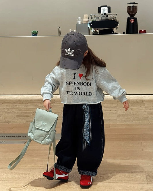 【100-160cm】スカーフ付きペイズリープリントジーンズ