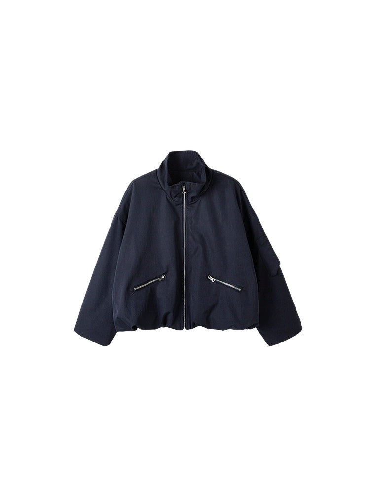 【100-160cm】フロントジップクロップドジャケット