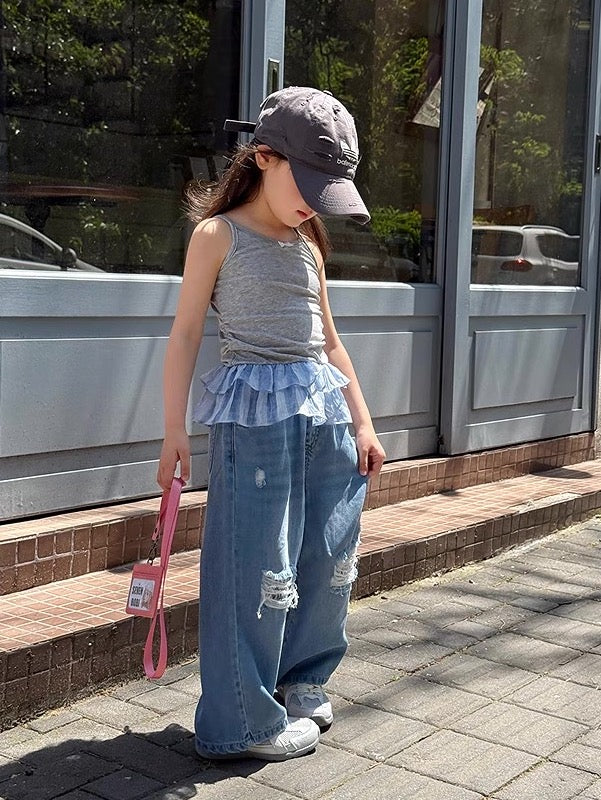 【100-160cm】チュール キャミ トップス