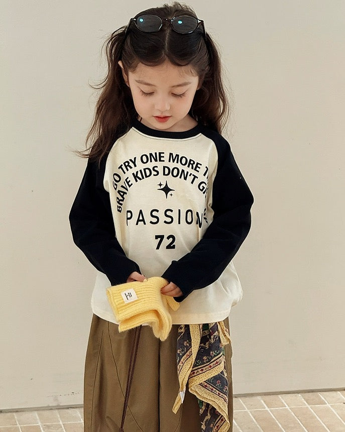 【100-160cm】ラグランロングスリーブTシャツ