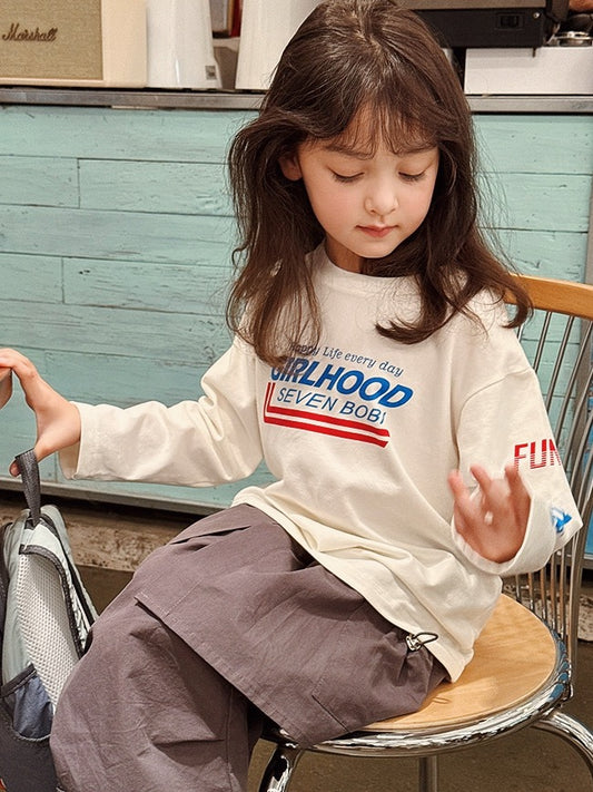 【100-160cm】プリントロングスリーブTシャツ