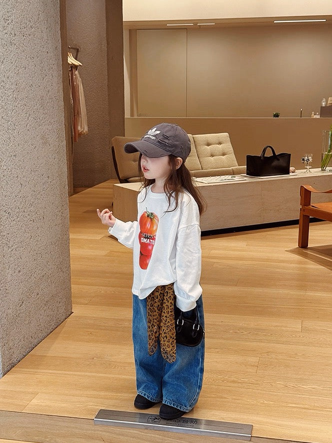 【100-160cm】ワイドジーンズ