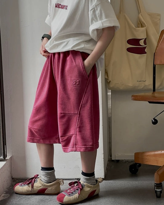 【110-160cm】ワイドハーフパンツ