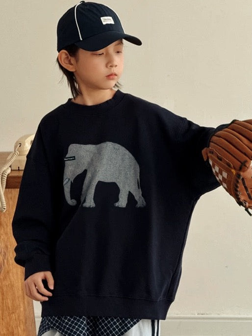 【110-160cm】Elephant スウェット プルオーバー