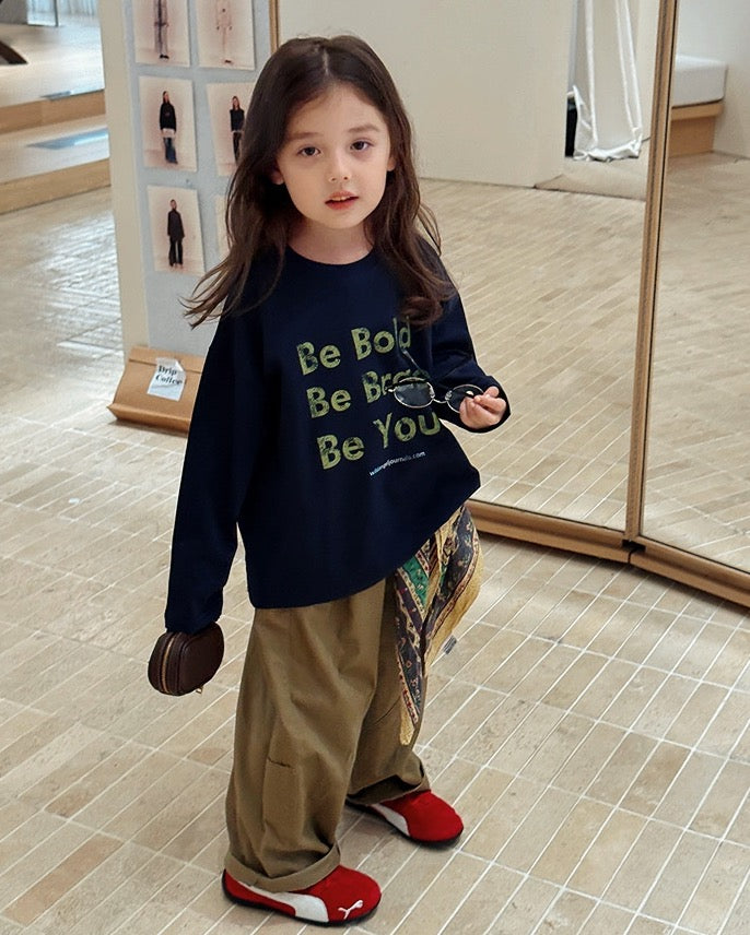 【100-160cm】プリントロングスリーブTシャツ