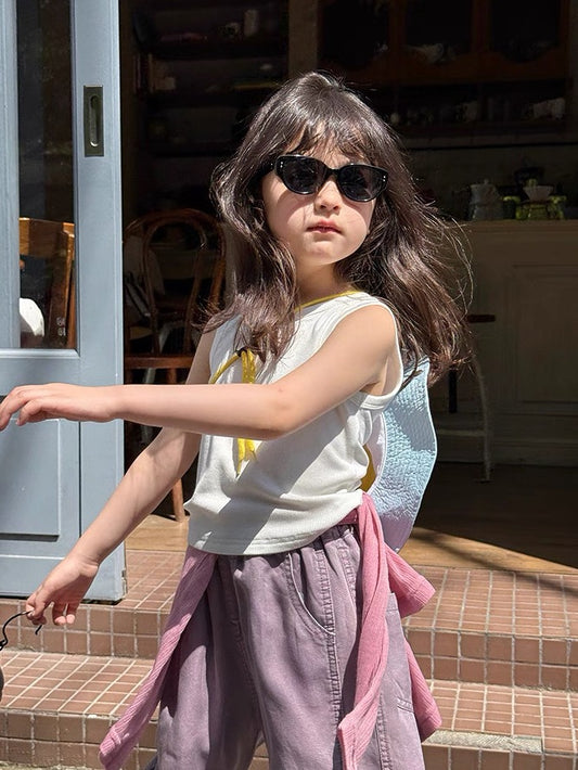 【100-160cm】ベーシック リブ タンクトップ