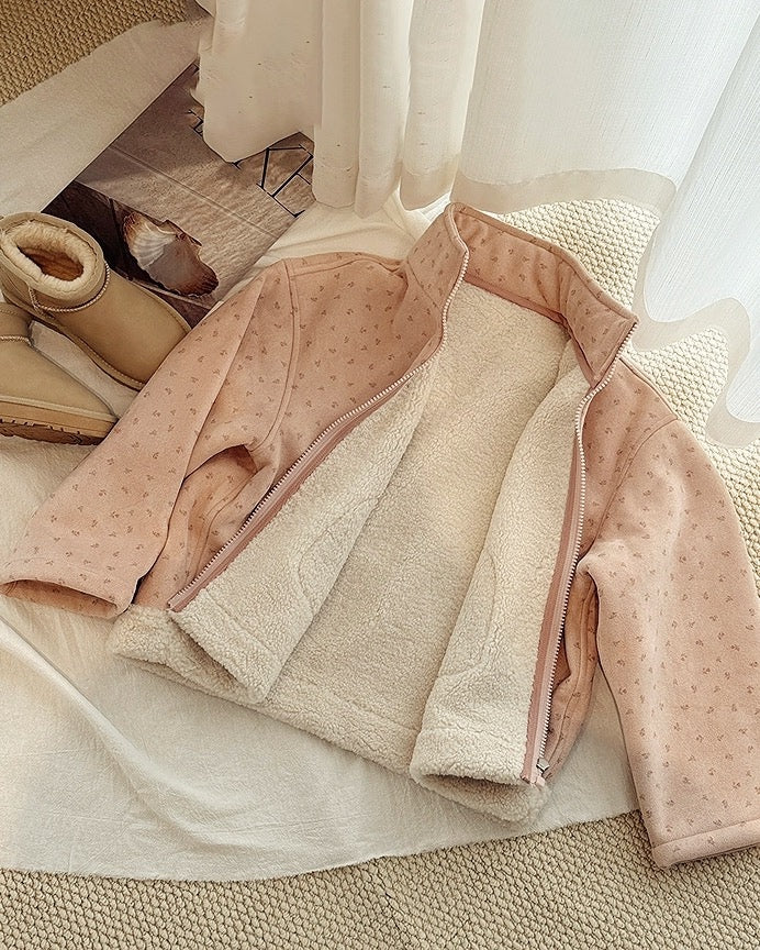 【100-160cm】フロントジップボアジャケット