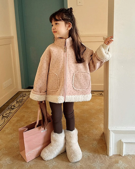 【100-160cm】フロントジップボアジャケット