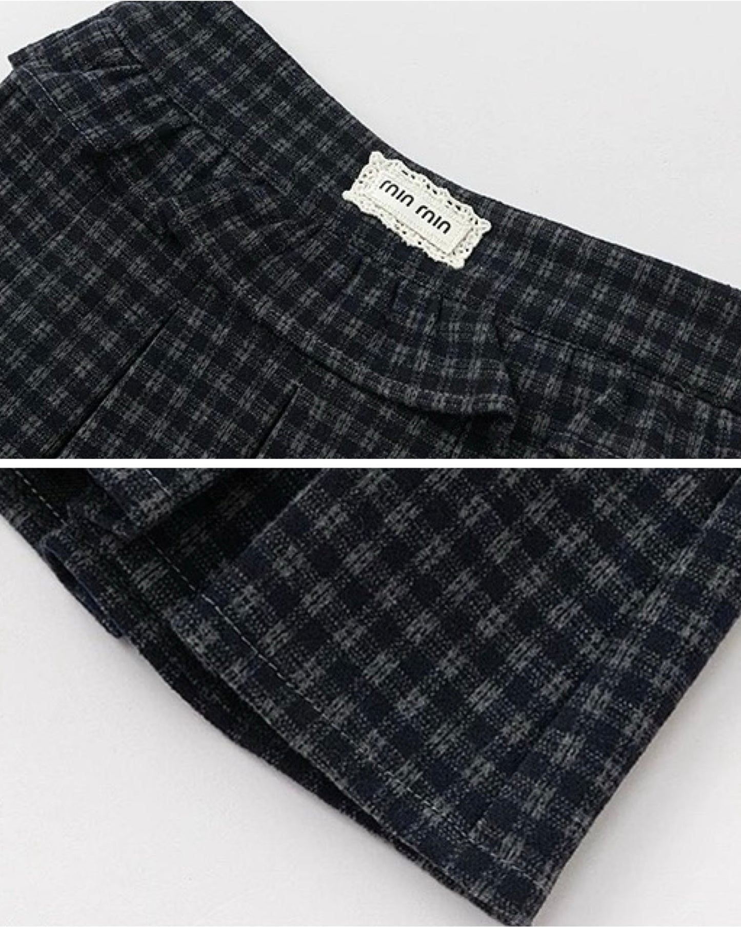 【100-160cm】チェック柄フリルプリーツスカート