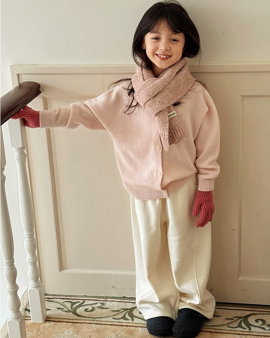 【100-160cm】裏起毛ワイドイージーパンツ