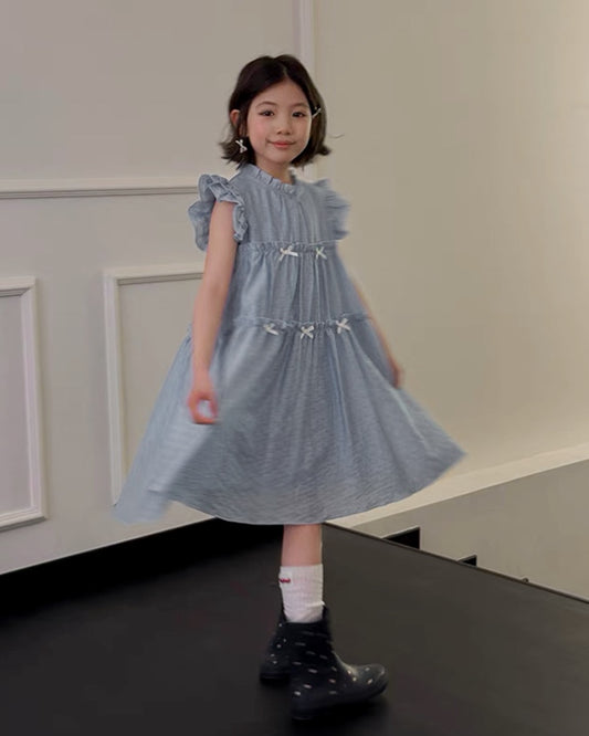 リボン フリル ワンピース ｜ 110-160cm