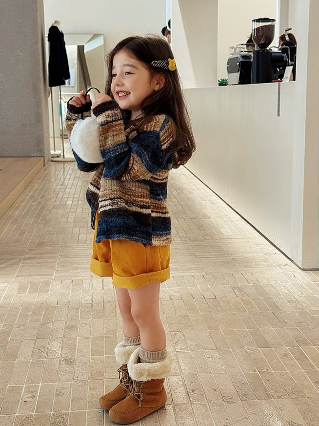 【100-160cm】コーデュロイショートパンツ