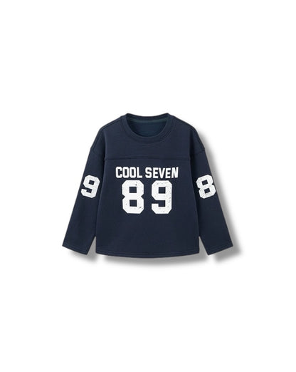 【100-160cm】ナンバリング裏起毛スウェットプルオーバー