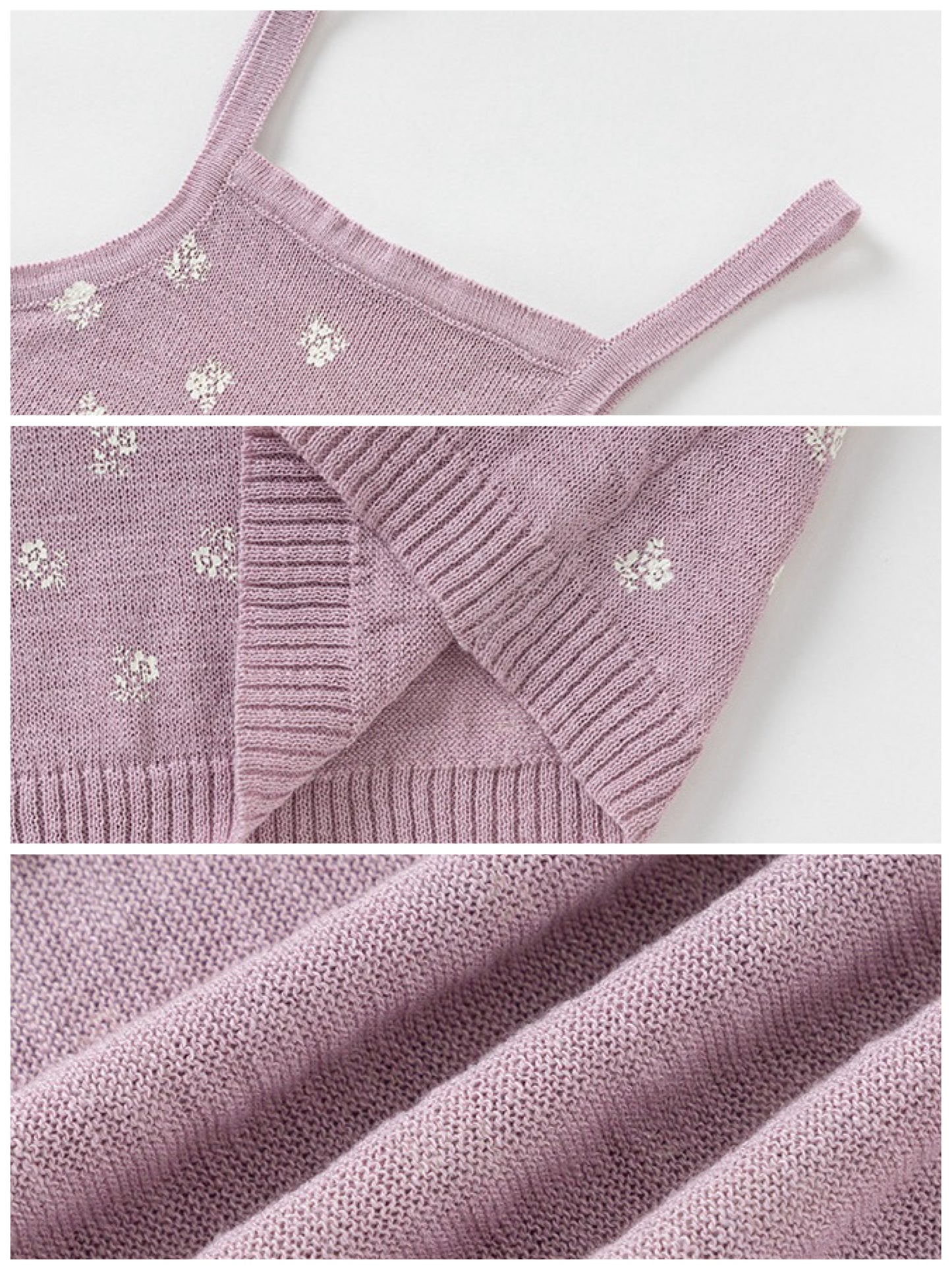 [90-160cm] Flower print knit camisole