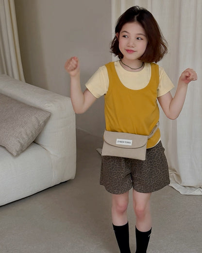 親子お揃い レオパード ショートパンツ ｜ 110-160cm