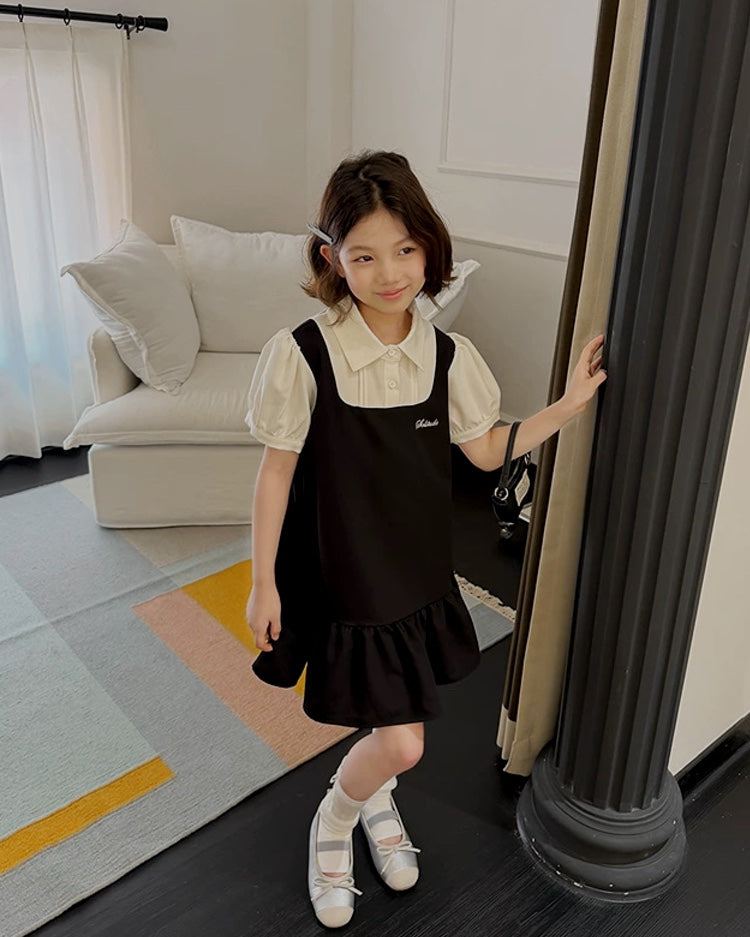 レイヤード風 フリルジャンパースカート｜110-160cm