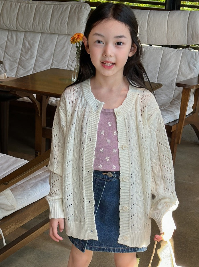 [90-160cm] Flower print knit camisole
