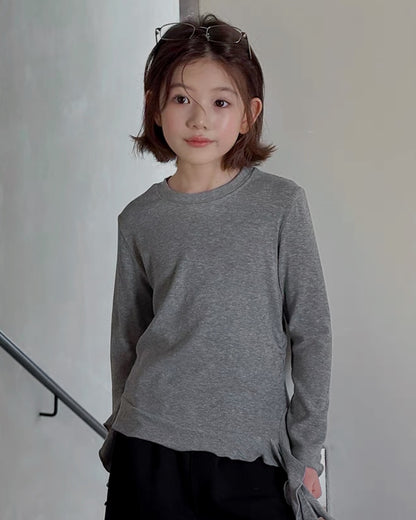 親子お揃い サイドリボン 長袖Tシャツ 全2色｜120-160cm