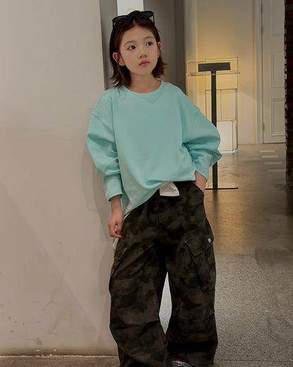 親子お揃い ソフトコットン 長袖Tシャツ 全3色｜120-160cm