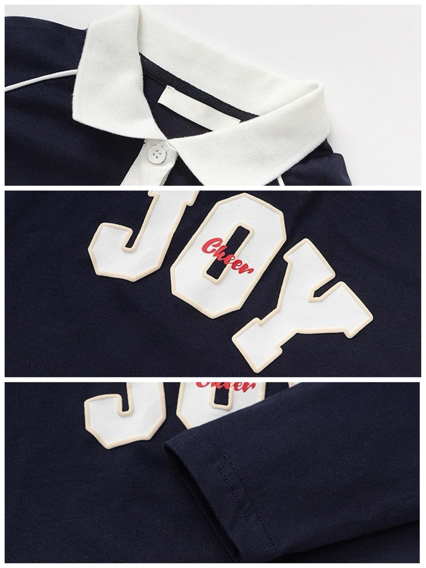 【100-160cm】ポロロングスリーブTシャツ